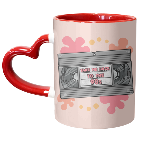 Take Me Back to the 90s! - VHS Tape - unique mug by Amy Farmer