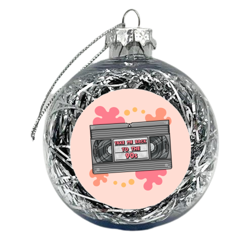 Take Me Back to the 90s! - VHS Tape - xmas bauble by Amy Farmer