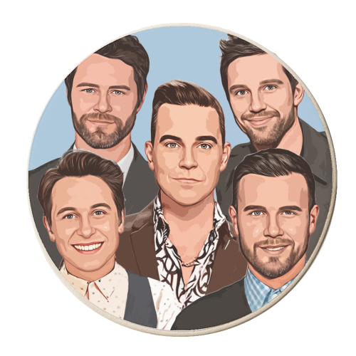 Take That Icons - personalised beer coaster by DOLLY WOLFE