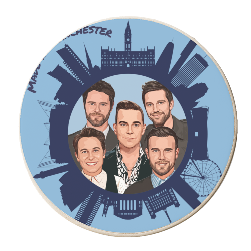 Take That Manchester Skyline - personalised beer coaster by DOLLY WOLFE