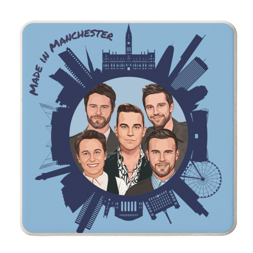 Take That Manchester Skyline - personalised beer coaster by DOLLY WOLFE