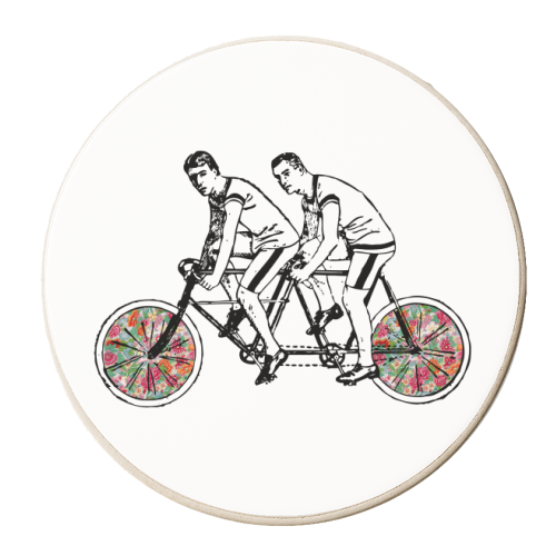 Tandem Bike - personalised beer coaster by The 13 Prints