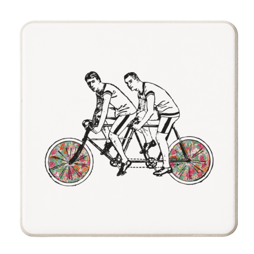 Tandem Bike - personalised beer coaster by The 13 Prints