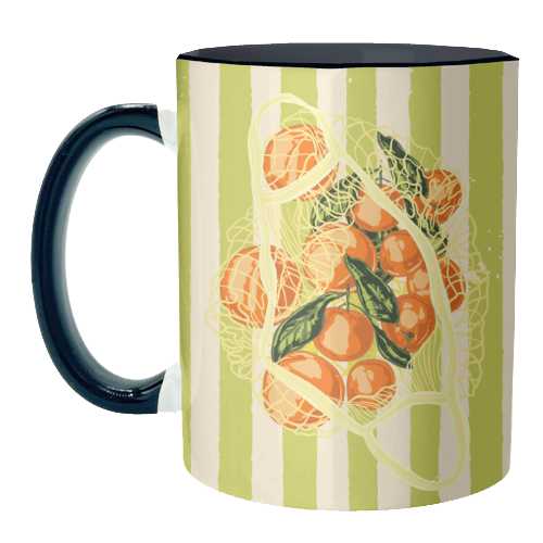Tangerines in Mesh Bag – Citrus Pop Delight - unique mug by EZbie