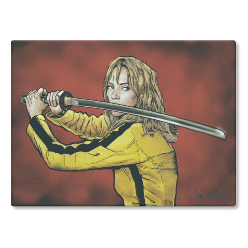 Tarantino: Kill Bill - The Bride - glass chopping board by Dan Avenell