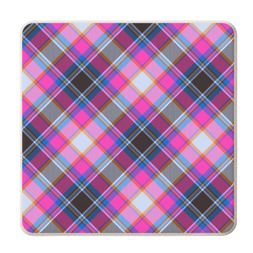 Tartan plaid pattern - personalised beer coaster by haris kavalla
