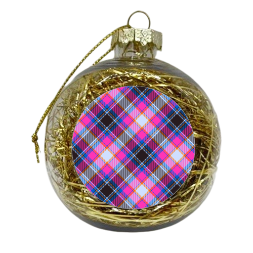 Tartan plaid pattern - xmas bauble by haris kavalla