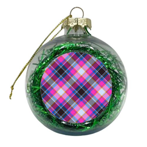 Tartan plaid pattern - xmas bauble by haris kavalla