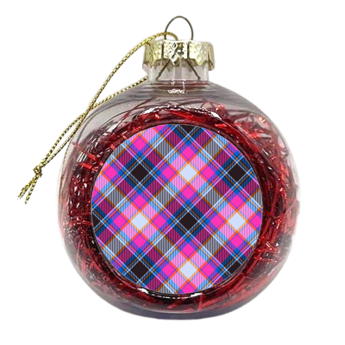 Tartan plaid pattern - xmas bauble by haris kavalla