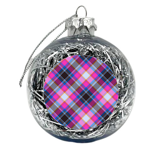 Tartan plaid pattern - xmas bauble by haris kavalla