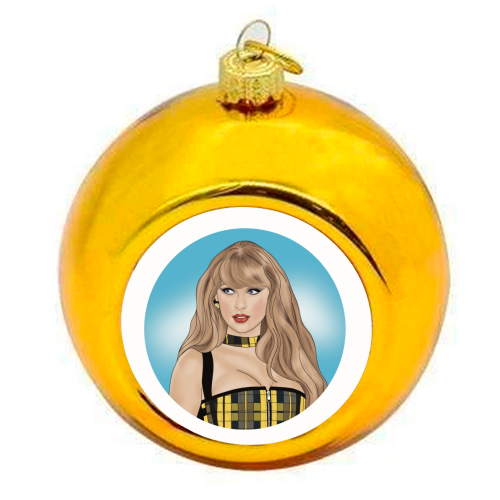 Tartan Tay Print - colourful christmas bauble by Drawings by Firefly