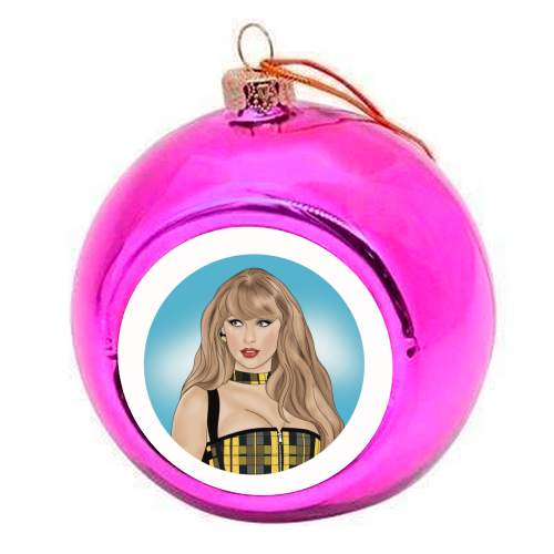 Tartan Tay Print - colourful christmas bauble by Drawings by Firefly
