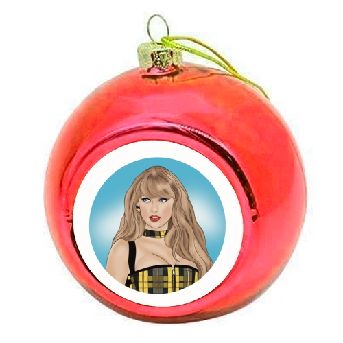 Tartan Tay Print - colourful christmas bauble by Drawings by Firefly