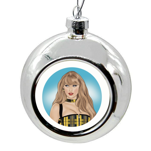 Tartan Tay Print - colourful christmas bauble by Drawings by Firefly