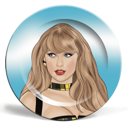 Tartan Tay Print - ceramic dinner plate by Drawings by Firefly