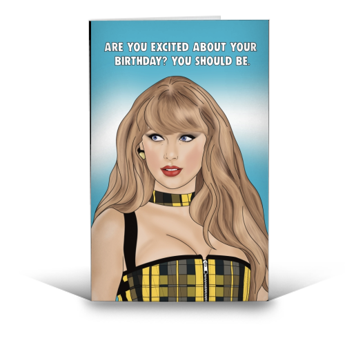 Tartan Tay Print - funny greeting card by Drawings by Firefly