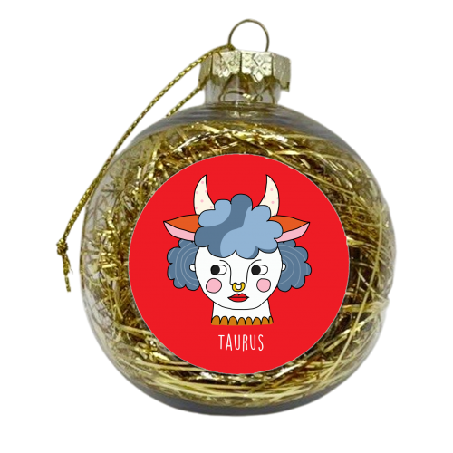 Taurus Girl - xmas bauble by Nichola Cowdery