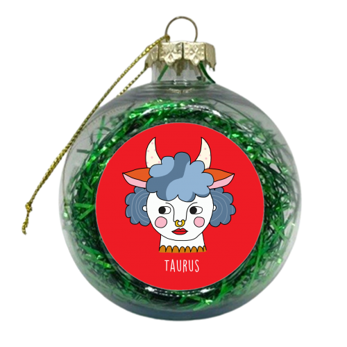 Taurus Girl - xmas bauble by Nichola Cowdery