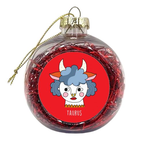 Taurus Girl - xmas bauble by Nichola Cowdery