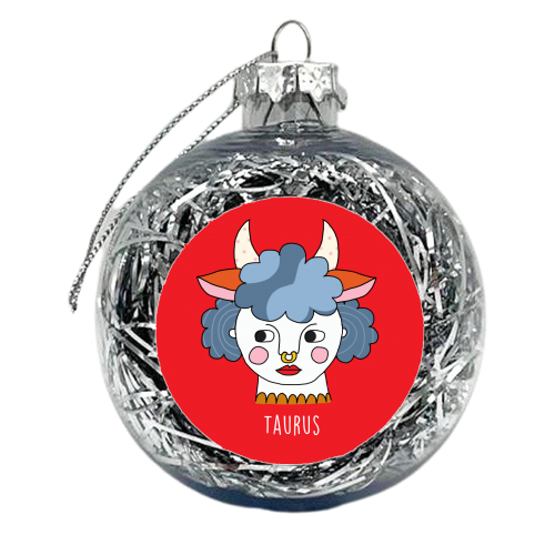 Taurus Girl - xmas bauble by Nichola Cowdery