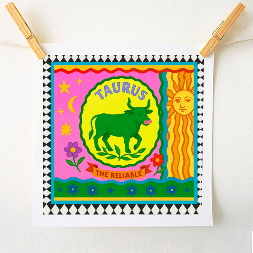 TAURUS STAR SIGN ‘THE RELIABLE' - A1 - A4 art print by Wallace Elizabeth