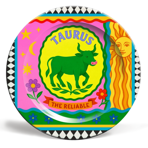 TAURUS STAR SIGN ‘THE RELIABLE' - ceramic dinner plate by Wallace Elizabeth