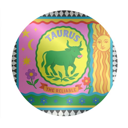 TAURUS STAR SIGN ‘THE RELIABLE' - Circle Sticker by Wallace Elizabeth