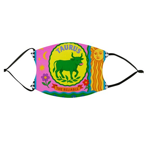 TAURUS STAR SIGN ‘THE RELIABLE' - face cover mask by Wallace Elizabeth
