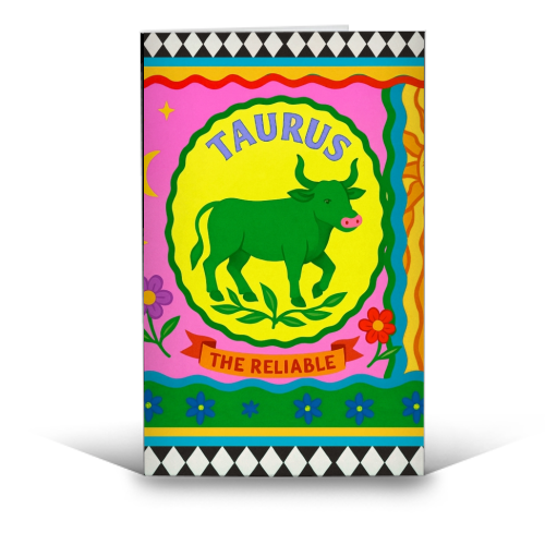 TAURUS STAR SIGN ‘THE RELIABLE' - funny greeting card by Wallace Elizabeth