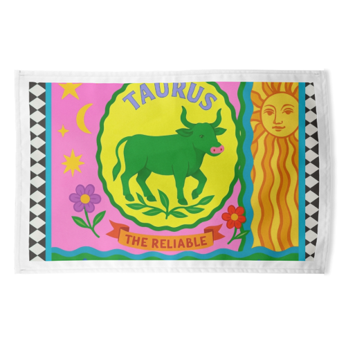 TAURUS STAR SIGN ‘THE RELIABLE' - funny tea towel by Wallace Elizabeth