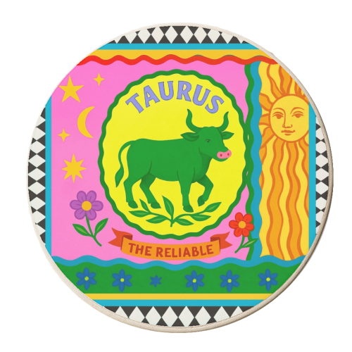 TAURUS STAR SIGN ‘THE RELIABLE' - personalised beer coaster by Wallace Elizabeth