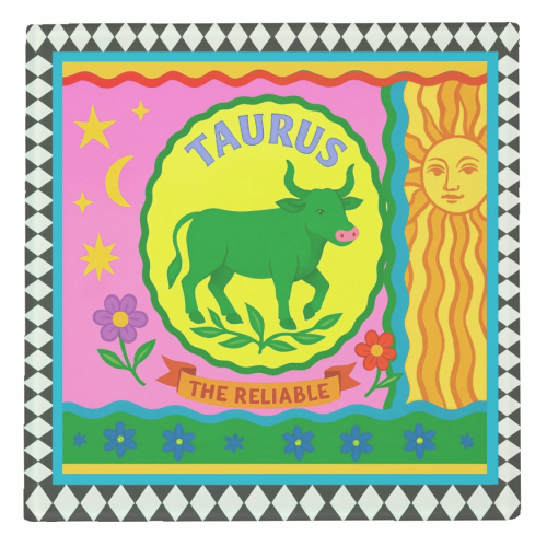 TAURUS STAR SIGN ‘THE RELIABLE' - personalised beer coaster by Wallace Elizabeth