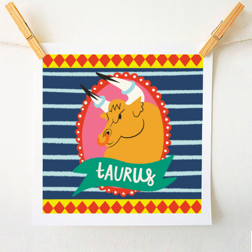 Taurus Zodiac Astrology Star Sign Design - A1 - A4 art print by AbiGoLucky