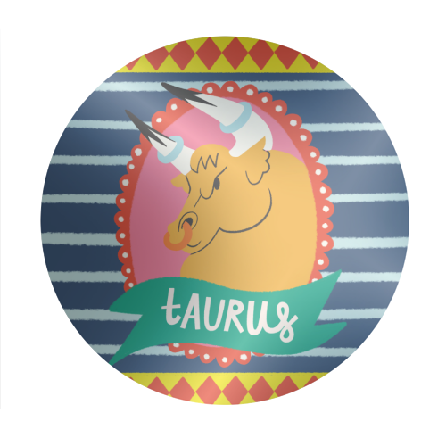 Taurus Zodiac Astrology Star Sign Design - Circle Sticker by AbiGoLucky