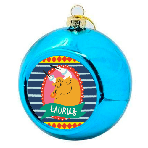 Taurus Zodiac Astrology Star Sign Design - colourful christmas bauble by AbiGoLucky