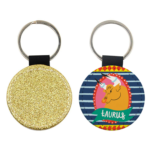 Taurus Zodiac Astrology Star Sign Design - keyring by AbiGoLucky