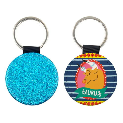 Taurus Zodiac Astrology Star Sign Design - keyring by AbiGoLucky