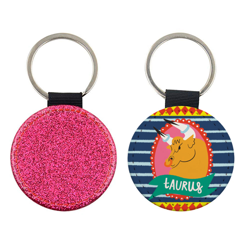 Taurus Zodiac Astrology Star Sign Design - keyring by AbiGoLucky