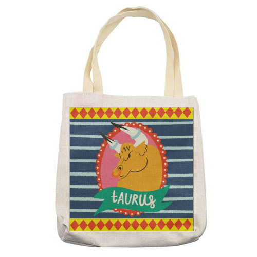 Taurus Zodiac Astrology Star Sign Design - printed canvas tote bag by AbiGoLucky