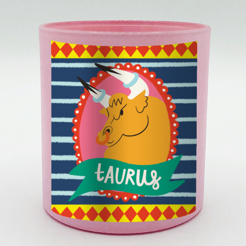 Taurus Zodiac Astrology Star Sign Design - scented candle by AbiGoLucky