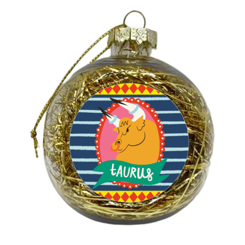 Taurus Zodiac Astrology Star Sign Design - xmas bauble by AbiGoLucky