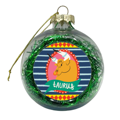 Taurus Zodiac Astrology Star Sign Design - xmas bauble by AbiGoLucky