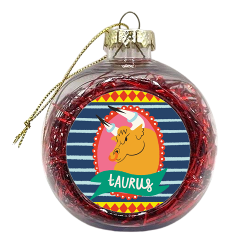 Taurus Zodiac Astrology Star Sign Design - xmas bauble by AbiGoLucky