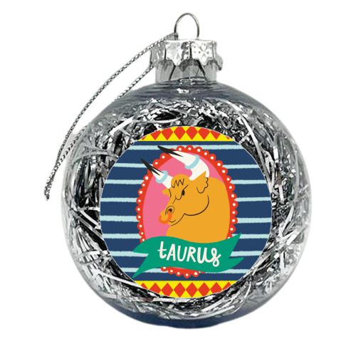 Taurus Zodiac Astrology Star Sign Design - xmas bauble by AbiGoLucky