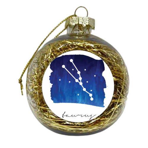 Taurus Zodiac Constellation - xmas bauble by Toni Scott