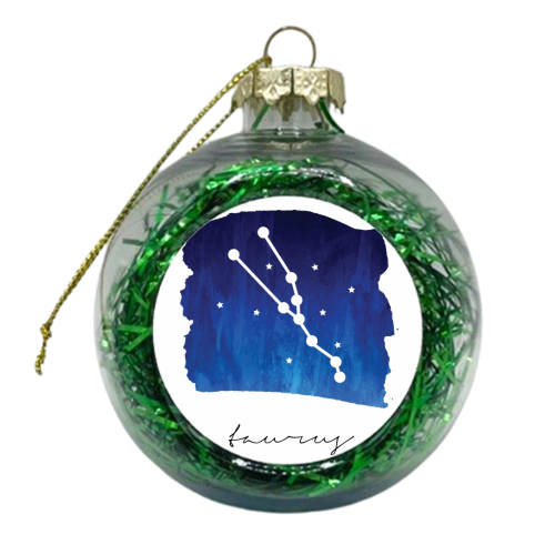 Taurus Zodiac Constellation - xmas bauble by Toni Scott