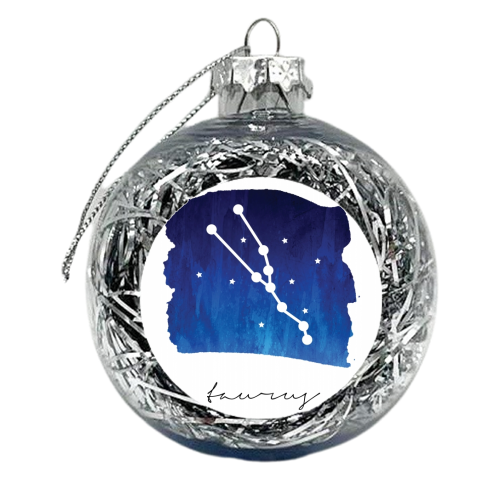 Taurus Zodiac Constellation - xmas bauble by Toni Scott