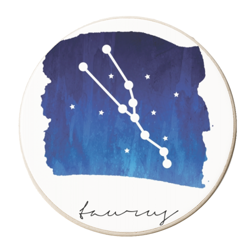 Taurus Zodiac Constellation - personalised beer coaster by Toni Scott