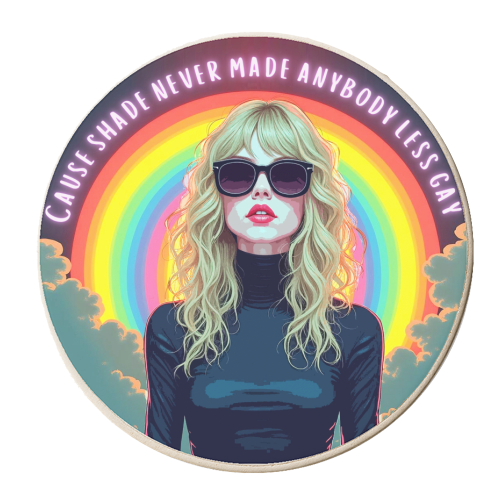 Tay in the Shade - personalised beer coaster by DOLLY WOLFE