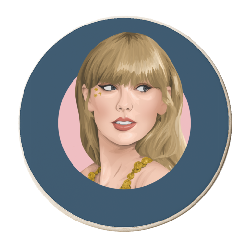 Tay Navy and Pink - personalised beer coaster by Pink and Pip